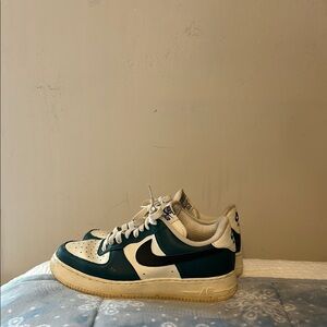 Nike Air Force 1 Low Green and White Sneakers